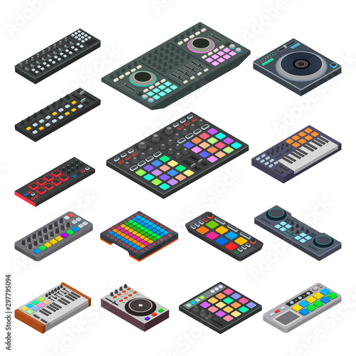 Fotografía Midi keyboard vector audio sound equipment musical instrument for digital music