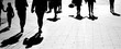 © vbaleha - Silhouettes of a crowd of people in backlight