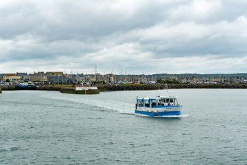 Sticker - amphibious vehicle transporting tourists to Tatihou Island off the Normandy coast