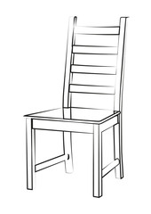 chair contour vector illustration isolated