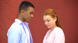 © motortion - Boy looking at shy pretty girlfriend with love, first tender relationship, date
