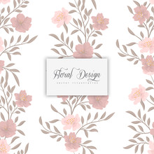Floral Pink Pattern With Flowers And Leaves