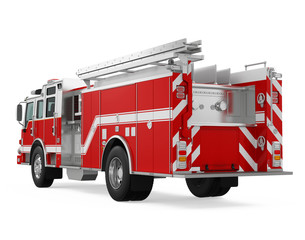 Wall Mural - Fire Rescue Truck Isolated