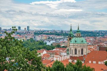 Wall Mural - Panoramic scenic view of Prague city skyline, Prague, Czech Republic