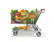 © i-picture - 3d Einkaufswagen mit Gemüse, Früchte und Obst, freigestellt
