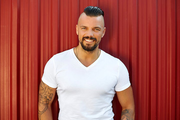 Handsome man outdoor street portrait