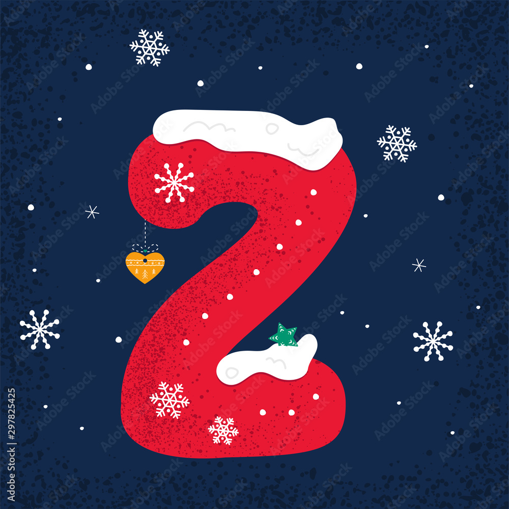 Winter Decorated Alphabet. Snow holiday letter Z Stock Vector