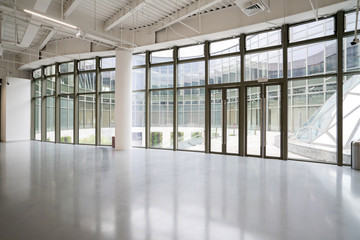 Poster - Exhibition hall entrance hall and glass windows