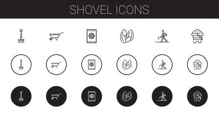 Sticker - shovel icons set