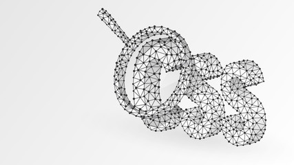 Wall Mural - magnifying glass on cascading style sheets coding language sign. abstract, digital, wireframe, low p