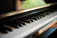 Closeup Of A Piano Keyboard
