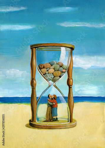 love time surreal painting love and time theme