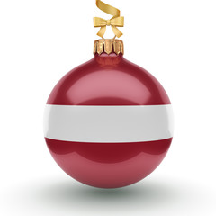 Wall Mural - 3D rendering Christmas ball with the flag of Latvia