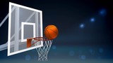 Fototapeta Sport - Basketball in a basket, basketball championship, sports equipment