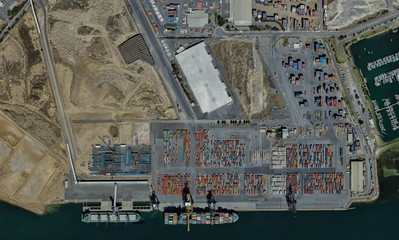 cargo port of Adelaide, Australia on the Gulf of St. Vincent