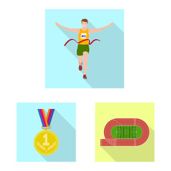 Wall Mural - Isolated object of sport and winner symbol. Set of sport and fitness stock vector illustration.