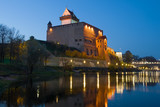Fototapeta Na drzwi - The ancient castle of Herman in October twilight. Narva, Estonia