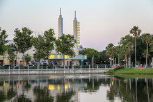 Orlando, Florida, USA - July 27, 2019: Downtown Celebration, Planned Community In Osceola County, Located Near Walt Disney World And Originally Developed By The Walt Disney Company.
