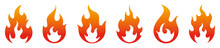 Fire Flames Icons Collection. Vector