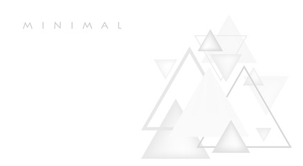 Fototapete - White background with transparent triangles. Minimal bw vector graphic pattern