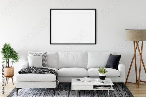 Cuadros en Lienzo Frame & Poster mock up in living room