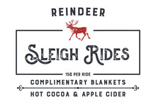 Reindeer Sleigh Rides Vintage Sign 