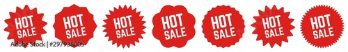 Fotomural Hot Sale Tag Red | Special Offer Icon | Sticker | Deal Label | Variations