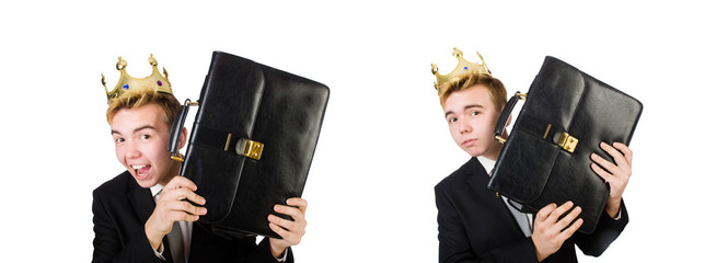 Wall Mural - Concept of king businessman with crown