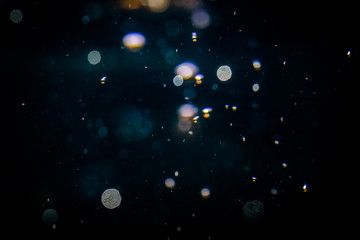 Blur bokeh of light on black