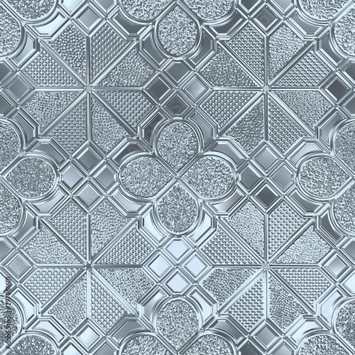 Nowoczesny obraz na płótnie Colored glass seamless texture for window with geometric pattern, 3d illustration