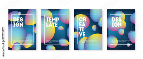Abstract Futuristic 3d Cover Set Modern Trend Simple Minimal Geometric Poster Design With Flying Bubbles Kaufen Sie Diese Vektorgrafik Und Finden Sie Ahnliche Vektorgrafiken Auf Adobe Stock Adobe Stock