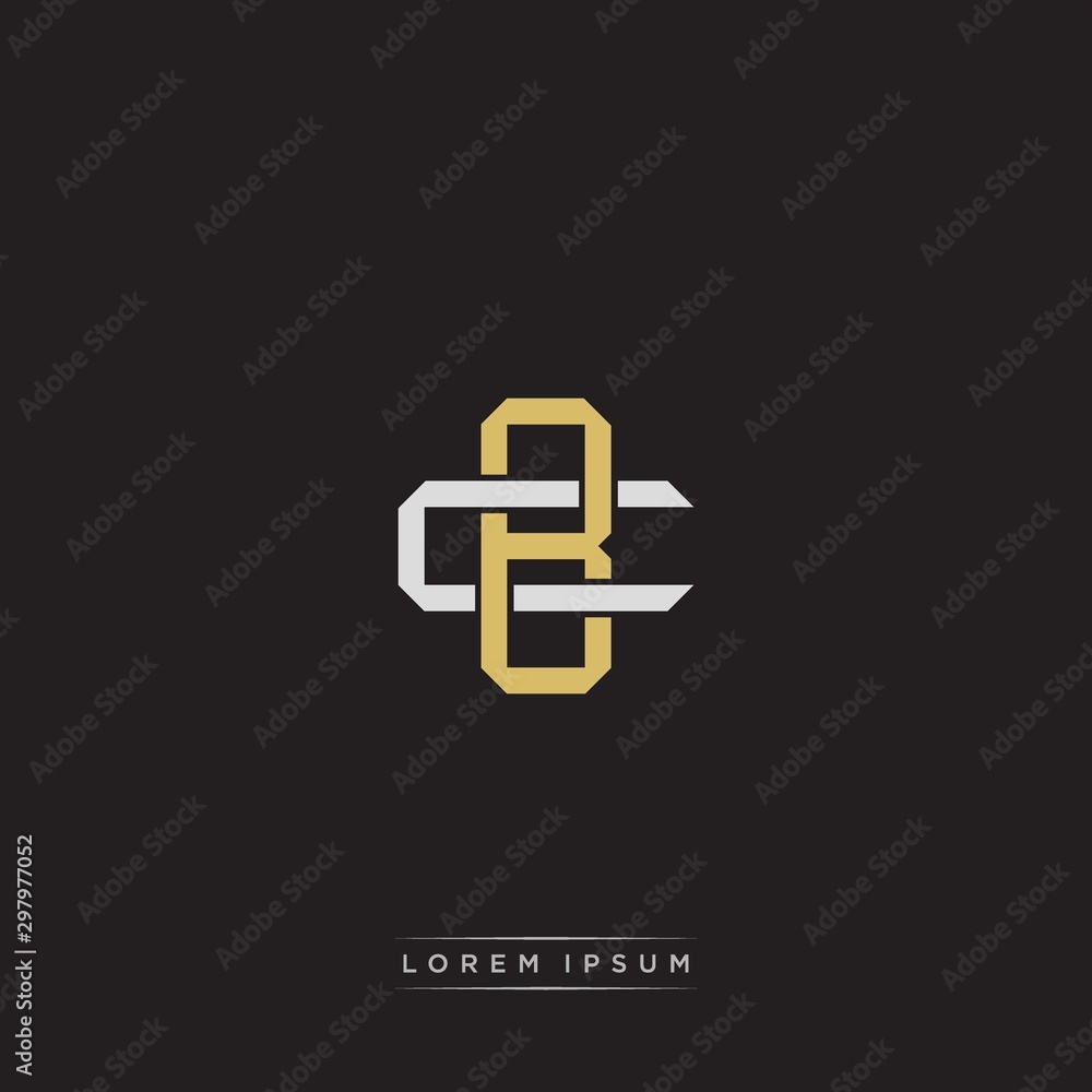 BC Initial letter overlapping interlock logo monogram line art style ...