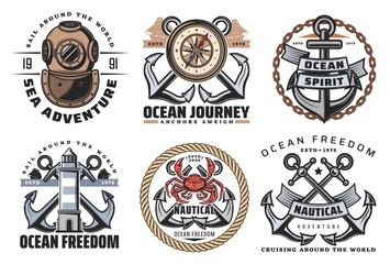 Sticker - Nautical and navy vintage labels