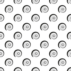 Wall Mural - Vector seamless pattern with black spiral and swirl motion elements. Texture for fashion.