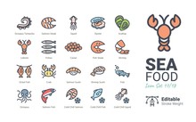 Seafood Vector Icons Collection