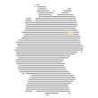 Bundesland Berlin mit oranger Markierung auf Deutschlandkarte