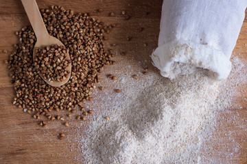 Poster - White buckwheat flour with white cotton