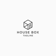 Wall Mural - House Box polygonal Logo Icon Design Template Vector Illustration