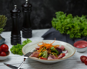 Wall Mural - vegetable salad in the plate