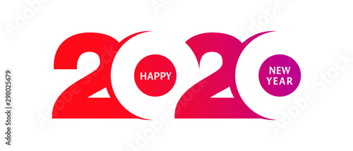 Happy New Year 2020 logo text design Tableau sur Toile