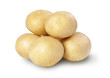A pile of fresh potatoes isolated on white background