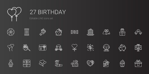 Poster - birthday icons set