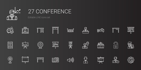 Wall Mural - conference icons set