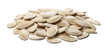 Pumpkin Seeds Isolated On White Background With Clipping Path