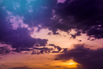 Wall Mural - purple clouds sunset sky background