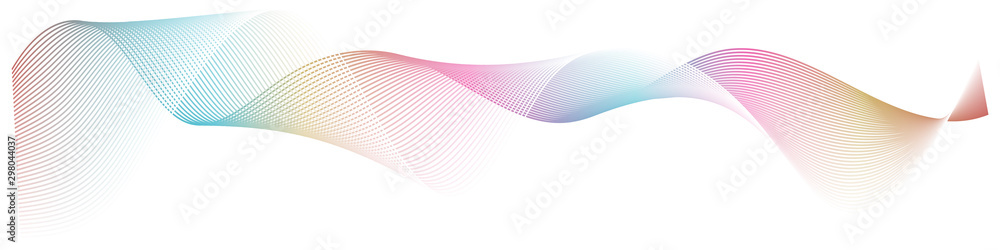 abstract wave lines on white background - obrazy, fototapety, plakaty 