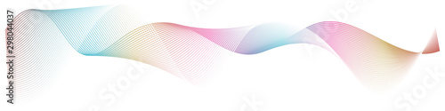 Fotomural abstract wave lines on white background