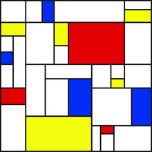 Seamless Geometric Abstract Pattern. Mondrian Style. Vector.