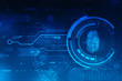 © blackboard - Fingerprint Scanning Identification System. Biometric Authorization and Business Security Concept, fingerprint Scanning on digital screen. cyber security Concept