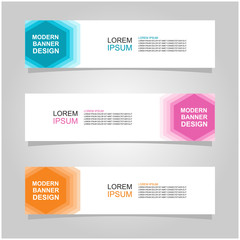 Wall Mural - vector abstract banner design web template set of 3. abstract geometric background used for letterhe